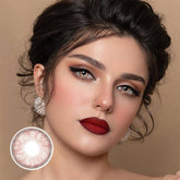 Lentes de contacto de color rosa gema